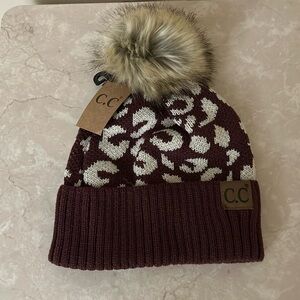 CC Beanie with Faux Fur Pom Pom NWT